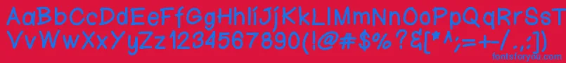Ktnfingerwriting Font – Blue Fonts on Red Background