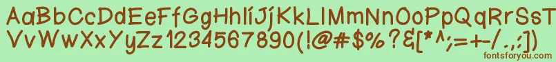 Ktnfingerwriting Font – Brown Fonts on Green Background