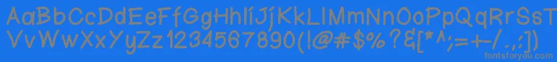 Ktnfingerwriting Font – Gray Fonts on Blue Background