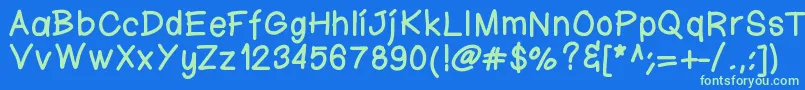 Шрифт Ktnfingerwriting – зелёные шрифты на синем фоне