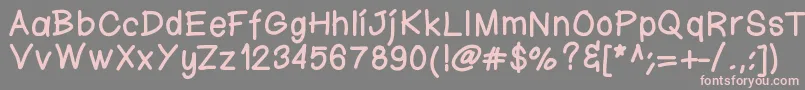 Ktnfingerwriting Font – Pink Fonts on Gray Background