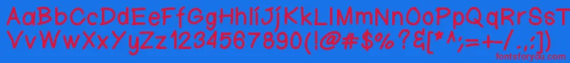 Ktnfingerwriting Font – Red Fonts on Blue Background