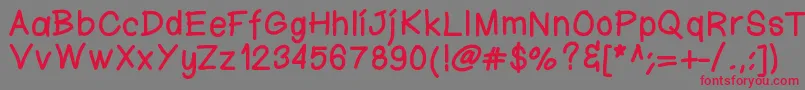 Ktnfingerwriting Font – Red Fonts on Gray Background