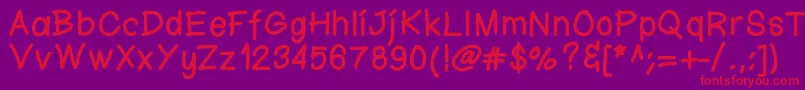 Ktnfingerwriting Font – Red Fonts on Purple Background