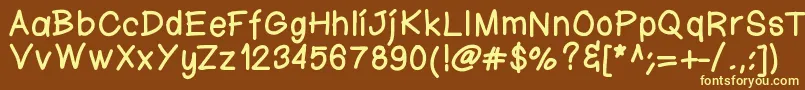 Ktnfingerwriting Font – Yellow Fonts on Brown Background