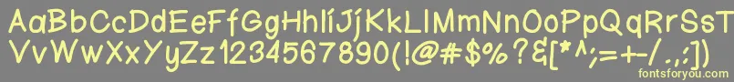 Ktnfingerwriting Font – Yellow Fonts on Gray Background