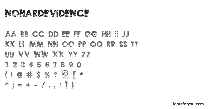 Czcionka Nohardevidence (99565) – alfabet, cyfry, specjalne znaki