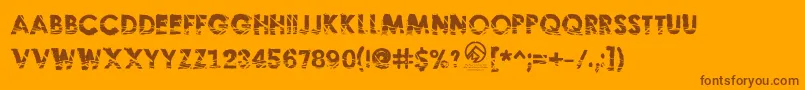 Nohardevidence-Schriftart – Braune Schriften auf orangefarbenem Hintergrund