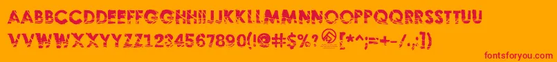 フォントNohardevidence – オレンジの背景に赤い文字