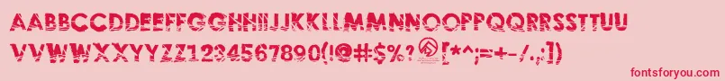 フォントNohardevidence – ピンクの背景に赤い文字