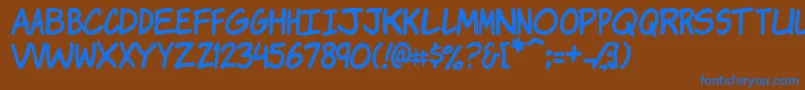 More about Komikj Font Komikj Font – Blue Fonts on Brown Background