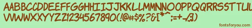 Komikj Font – Brown Fonts on Green Background