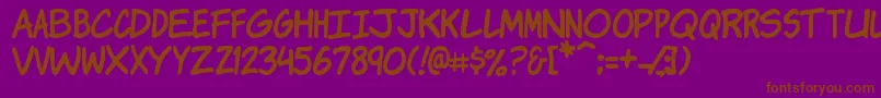 Komikj Font – Brown Fonts on Purple Background