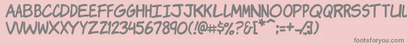 Komikj-Schriftart – Graue Schriften auf rosa Hintergrund