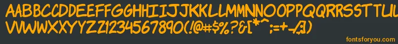 Шрифт Komikj – оранжевые шрифты на чёрном фоне