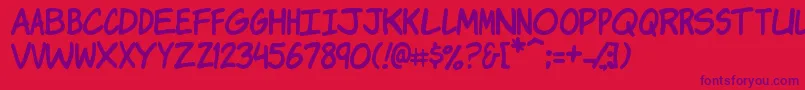 Lisätietoja Komikj-fontista Komikj-fontti – violetit fontit punaisella taustalla