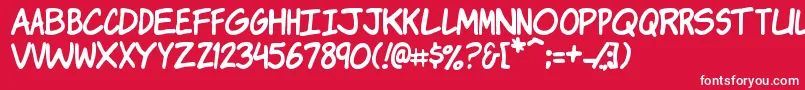Komikj Font – White Fonts on Red Background