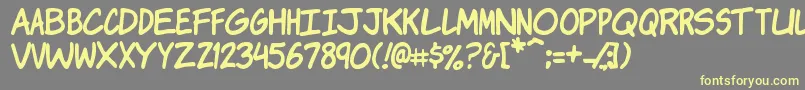 More about Komikj Font Komikj Font – Yellow Fonts on Gray Background