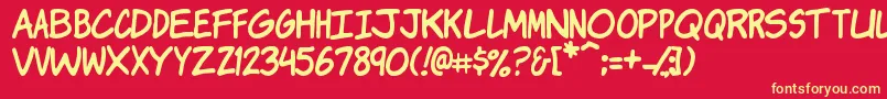 Komikj Font – Yellow Fonts on Red Background