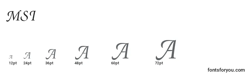 Größen der Schriftart MinionSwashItalic