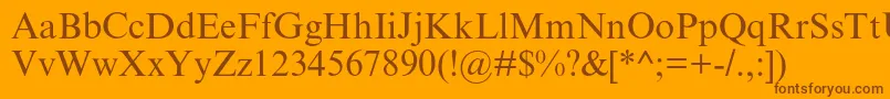 Timesnewromanmtstd Font – Brown Fonts on Orange Background