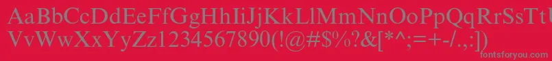 fuente Timesnewromanmtstd – Fuentes Grises Sobre Fondo Rojo