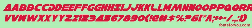 HanSoloItalic Font – Red Fonts on Green Background