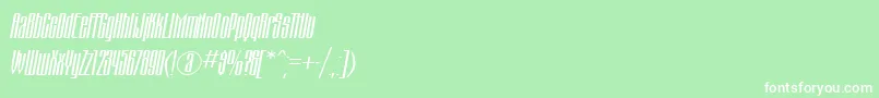 フォントMontblancItalic – 緑の背景に白い文字