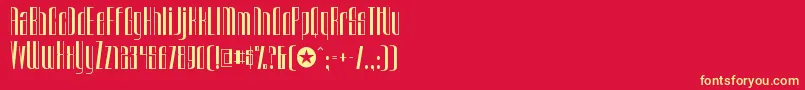 フォントUrkelianRegular – 黄色の文字、赤い背景