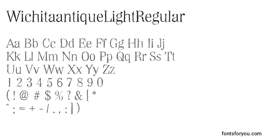 Fuente WichitaantiqueLightRegular - alfabeto, números, caracteres especiales