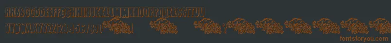 SummerJamsOutline Font – Brown Fonts on Black Background