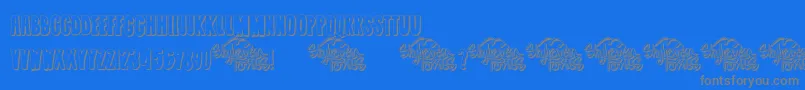 Weitere Informationen zur SummerJamsOutline-Schriftart SummerJamsOutline-Schriftart – Graue Schriften auf blauem Hintergrund