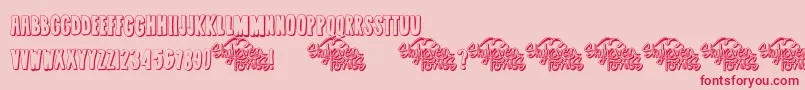 SummerJamsOutline Font – Red Fonts on Pink Background