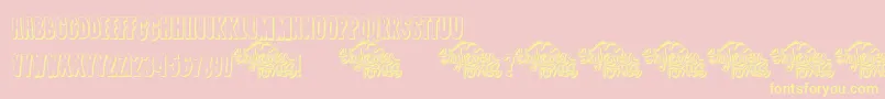 SummerJamsOutline-Schriftart – Gelbe Schriften auf rosa Hintergrund