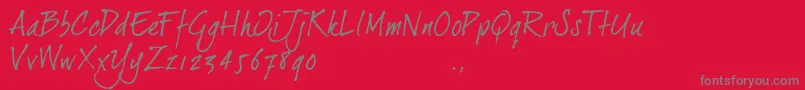 Dj2trial Font – Gray Fonts on Red Background