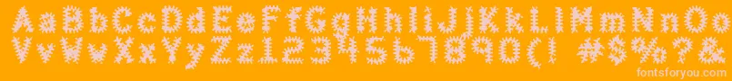 HalterAntigenic-Schriftart – Rosa Schriften auf orangefarbenem Hintergrund