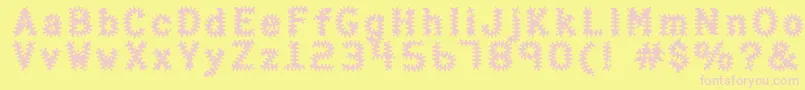 HalterAntigenic-fontti – vaaleanpunaiset fontit keltaisella taustalla
