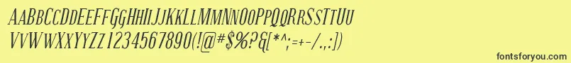 CovingtonScCondItalic Font – Black Fonts on Yellow Background