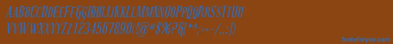 CovingtonScCondItalic Font – Blue Fonts on Brown Background