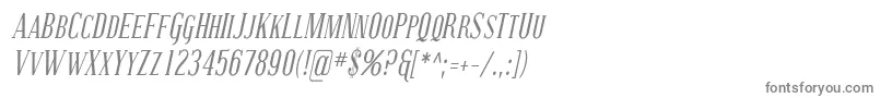 フォントCovingtonScCondItalic – 白い背景に灰色の文字