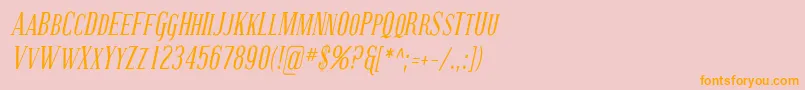 CovingtonScCondItalic Font – Orange Fonts on Pink Background