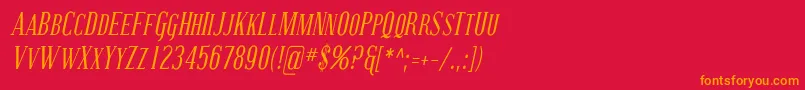 CovingtonScCondItalic Font – Orange Fonts on Red Background