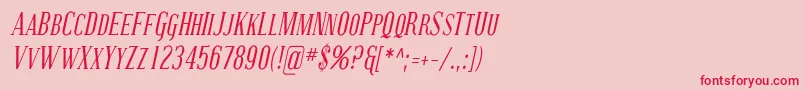 CovingtonScCondItalic Font – Red Fonts on Pink Background
