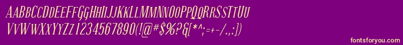 CovingtonScCondItalic Font – Yellow Fonts on Purple Background