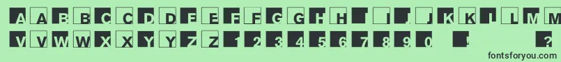 フォントAbclogosxyz – 緑の背景に黒い文字