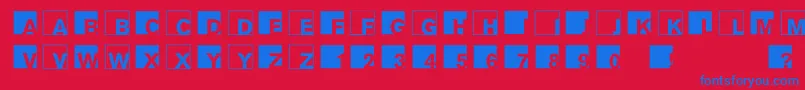 フォントAbclogosxyz – 赤い背景に青い文字