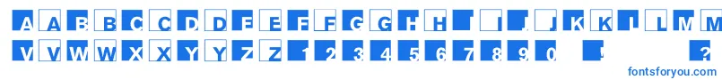 Abclogosxyz-fontti – siniset fontit valkoisella taustalla