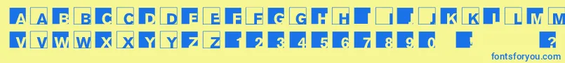 Шрифт Abclogosxyz – синие шрифты на жёлтом фоне