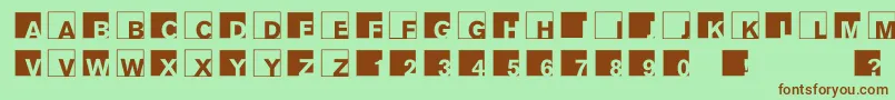 Шрифт Abclogosxyz – коричневые шрифты на зелёном фоне