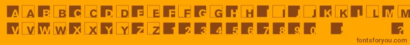 Abclogosxyz-fontti – ruskeat fontit oranssilla taustalla